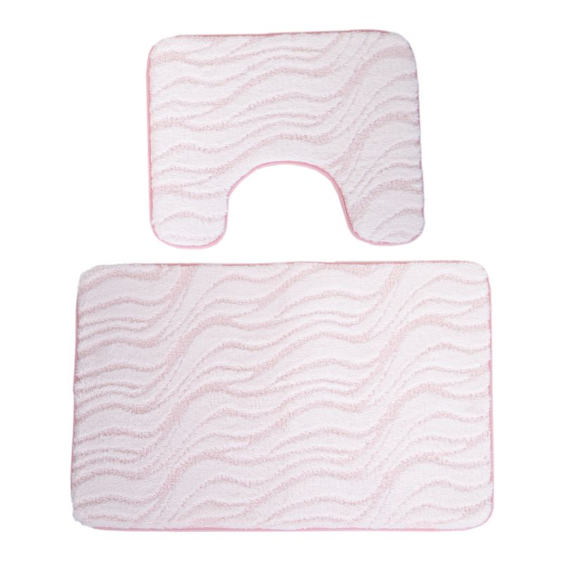 ALFOMBRA FELPUDA PARA BAÑO JUEGO DE 2 PZS - ROSA