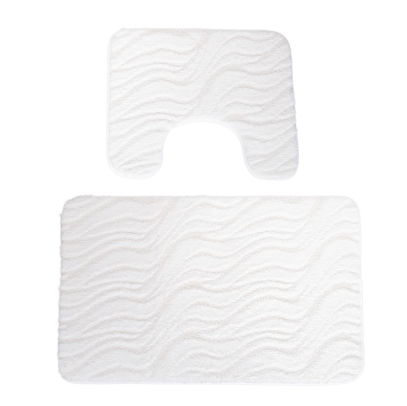ALFOMBRA FELPUDA PARA BAÑO JUEGO DE 2 PZS - BEIGE