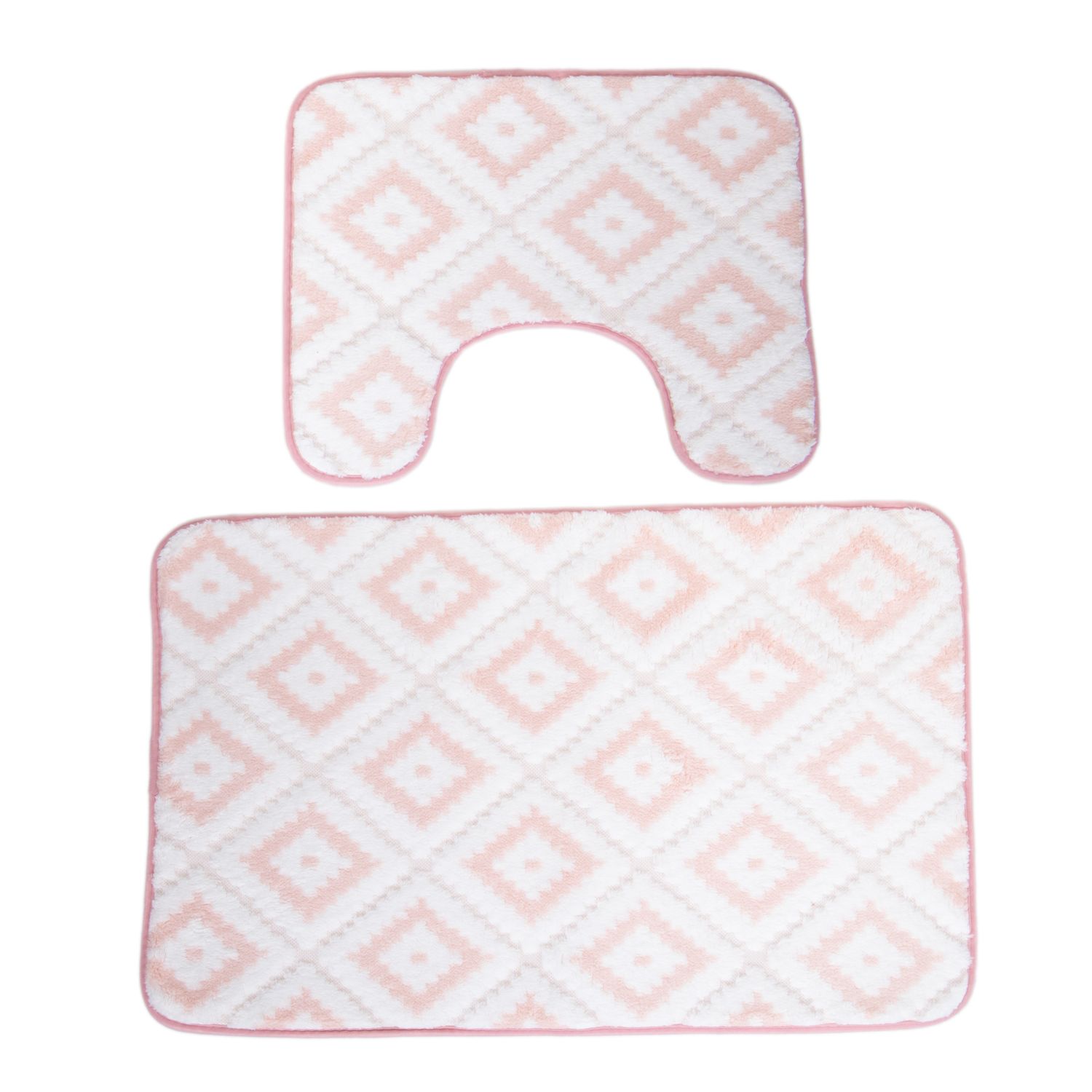 ALFOMBRA FELPUDA PARA BAÑO JUEGO DE 2 PZS - ROSA