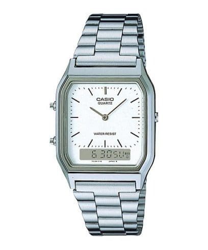 RELOJ UNISEX COMBINADO CASIO AQ-230A-7D PLATEADO