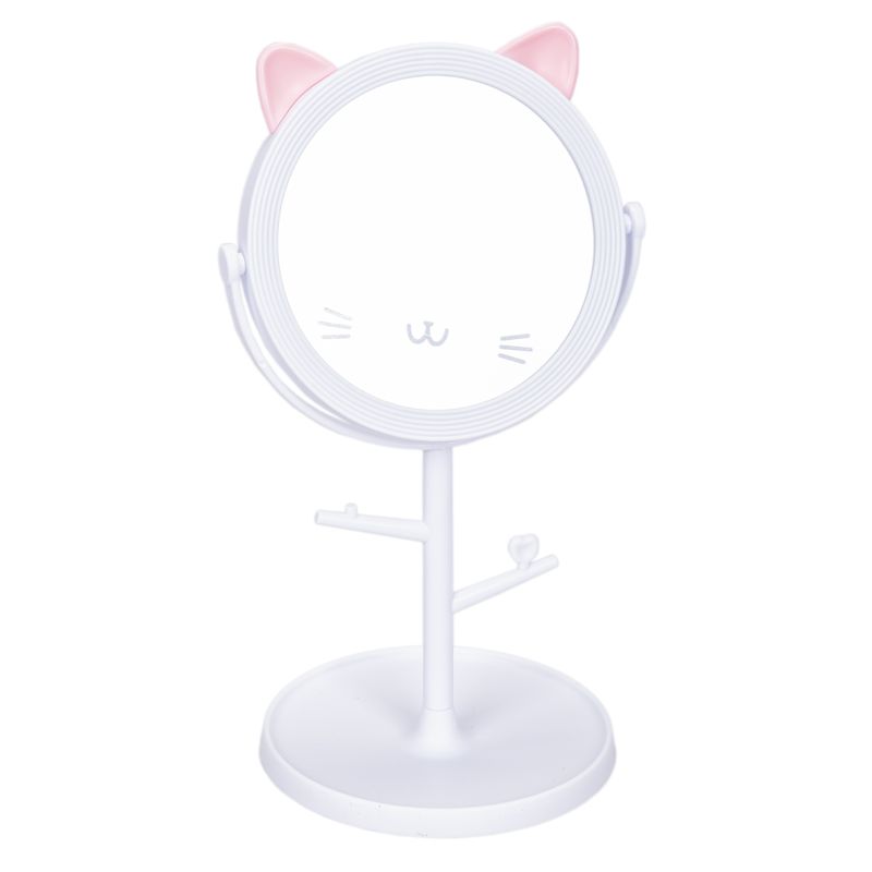 ESPEJO MAQUILLAJE GATITO AJUSTABLE CON BASE VARIOS COLORES