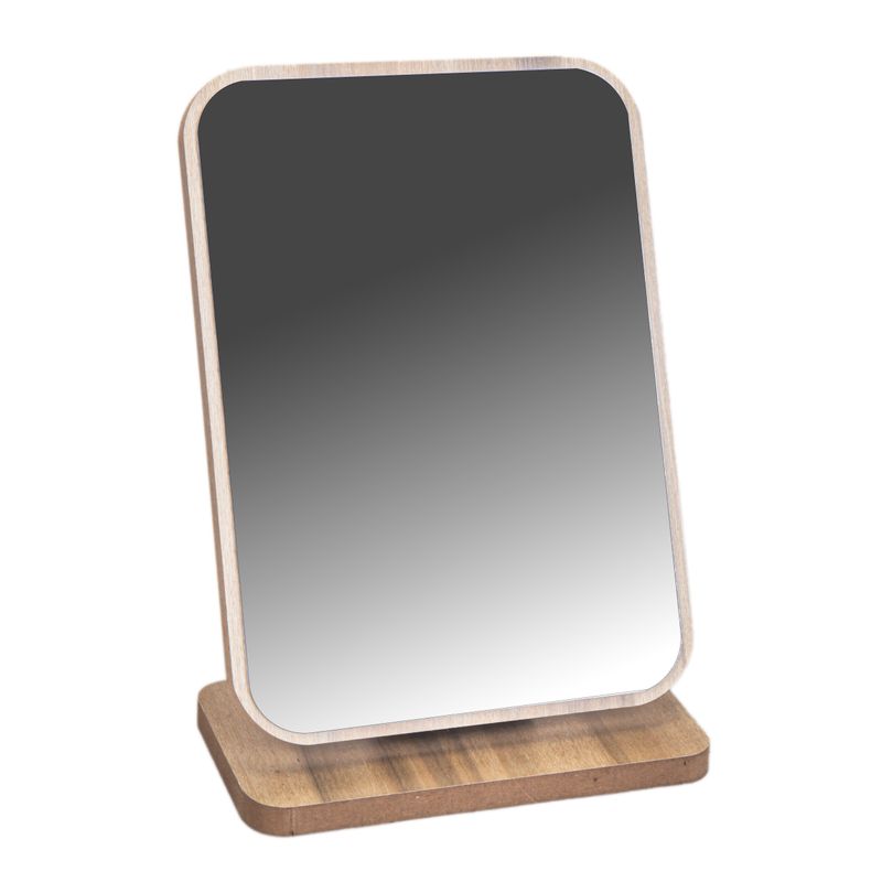 ESPEJO RECTANGULAR AJUSTABLE BASE MADERA