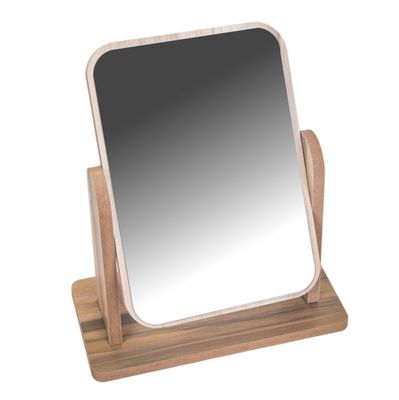 ESPEJO RECTANGULAR GIRATORIO BASE MADERA