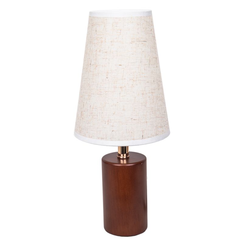 VELADOR DECORATIVO TEXTURA TEJIDA CON BASE DE MADERA -CREMA