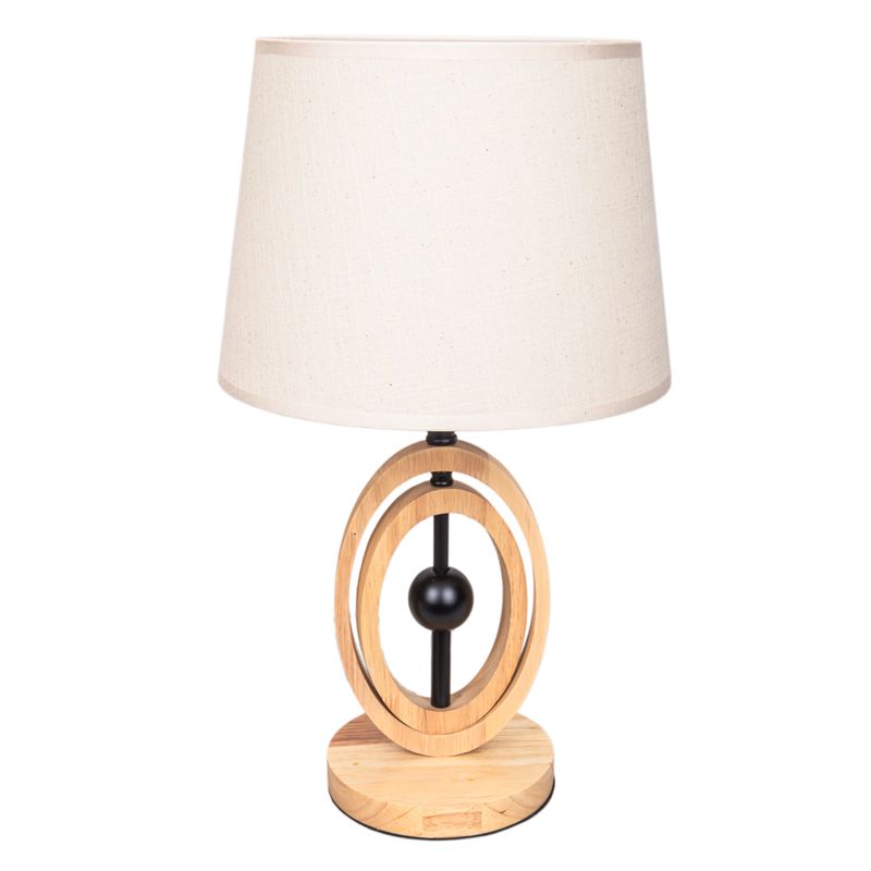 VELADOR DECORATIVO TEXTURA TEJIDA CON BASE DE MADERA -BEIGE