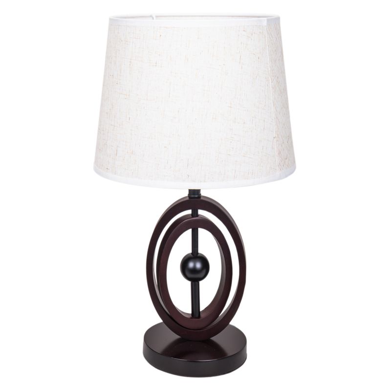 VELADOR DECORATIVO TEXTURA TEJIDA CON BASE DE MADERA OSCURO