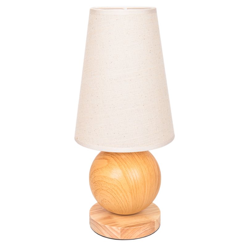 VELADOR DECORATIVO TEXTURA TEJIDA CON BASE DE MADERA -BEIGE