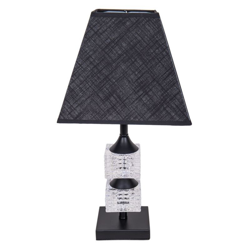 VELADOR DECORATIVO TEXTURA TEJIDA CON BASE DE METAL NEGRO