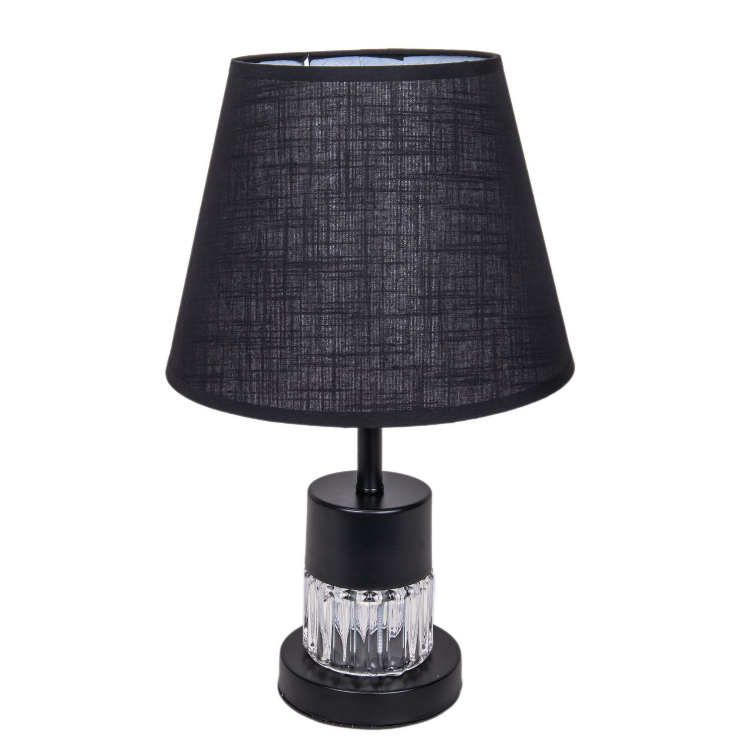 VELADOR DECORATIVO TEXTURA TEJIDA CON BASE DE METAL NEGRO
