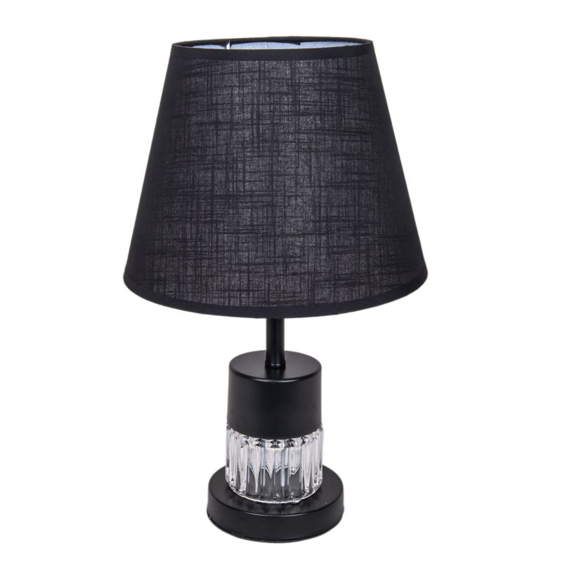 VELADOR DECORATIVO TEXTURA TEJIDA CON BASE DE METAL NEGRO