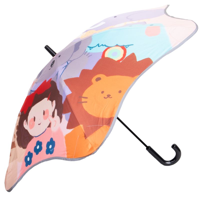 SOMBRILLA INFANTIL ROSA DISEÑO ONDULADO