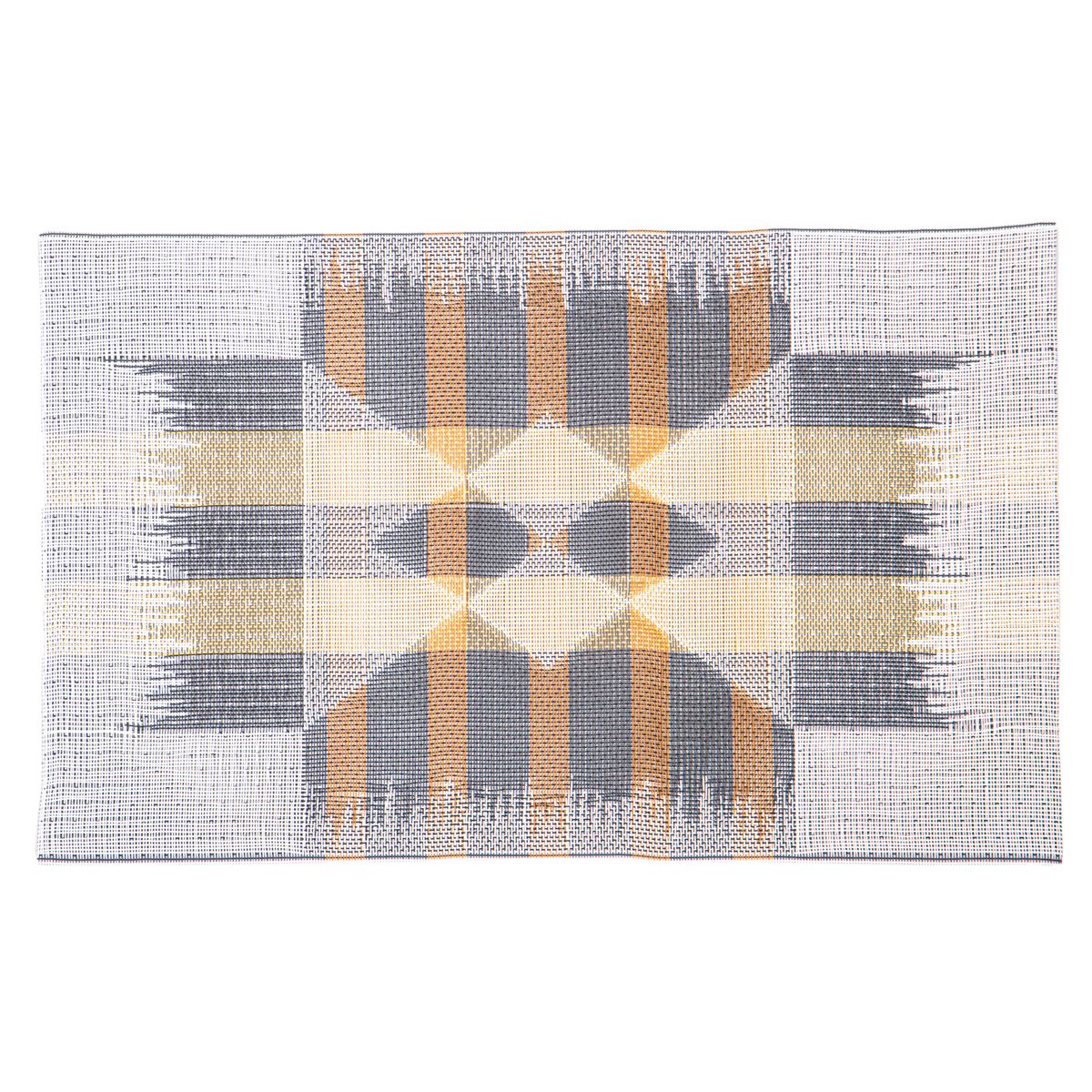 INDIVIDUAL RECTANGULAR TELA CUADRILLE CREMA CON NEGRO 45CM
