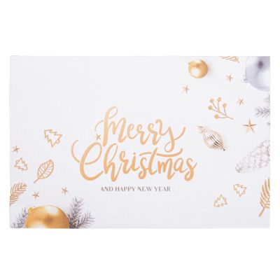INDIVIDUAL DE MESA  DISEÑO NAVIDEÑO BLANCO 45X30CM