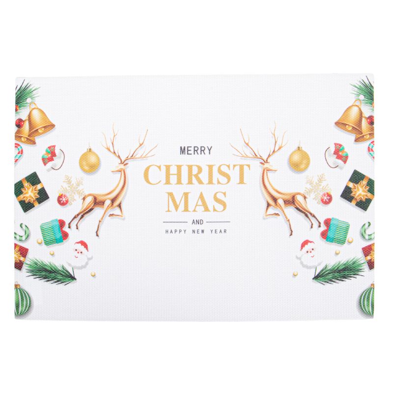 INDIVIDUAL DE MESA  DISEÑO NAVIDEÑO BLANCO RENOS 45X30CM
