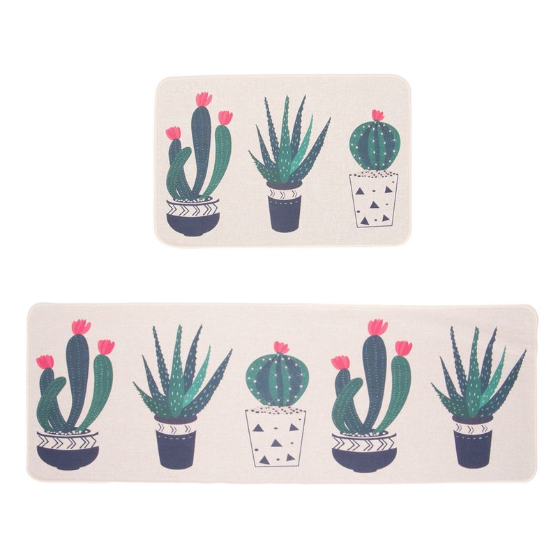 ALFOMBRA DE COCINA CON DISEÑO DE PLANTAS