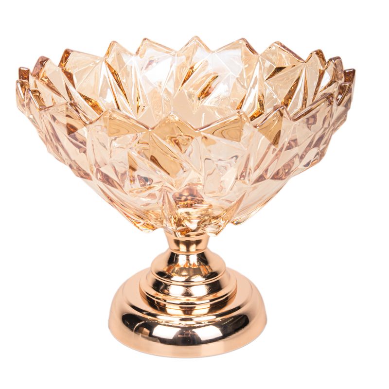 FRUTERO DE VIDRIO DECORATIVO  23.5X19 - DORADO