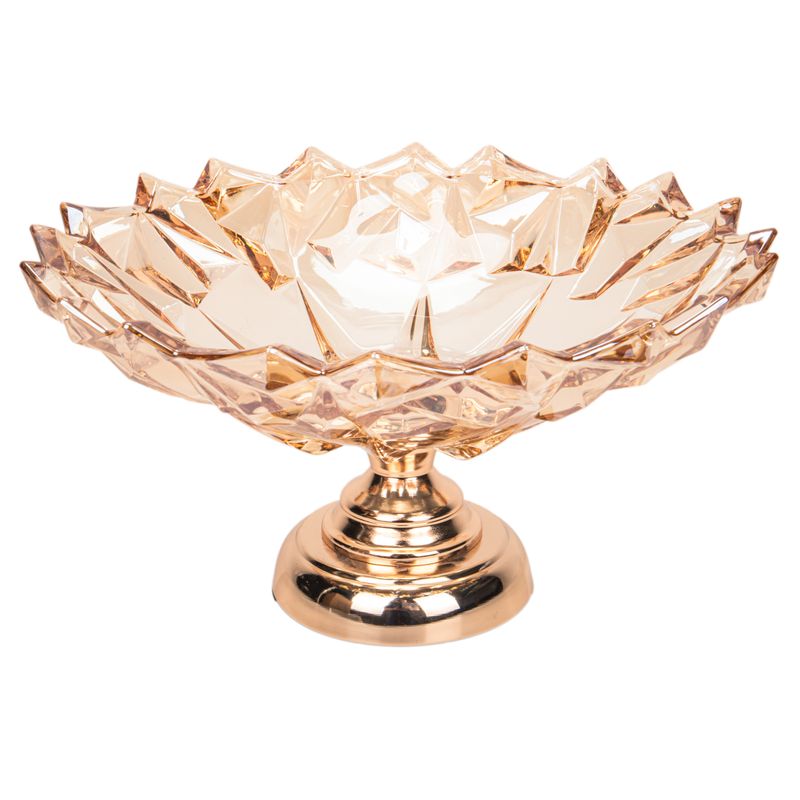 FRUTERO DE VIDRIO DECORATIVO  32X16.5 - DORADO