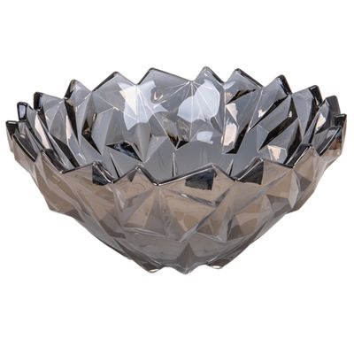 FRUTERO DE VIDRIO DECORATIVO  23.5X11CM - GRIS