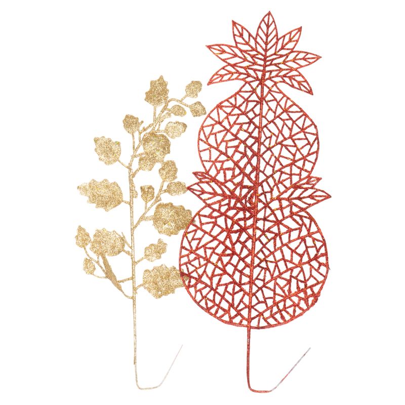 PLANTA NAVIDAD ARTIFICIAL ROJA-DORADA BRILLO 40X14CM