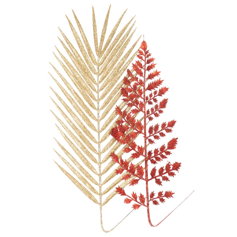 PLANTA NAVIDAD ARTIFICIAL DORADA-ROJA BRILLO 50CM