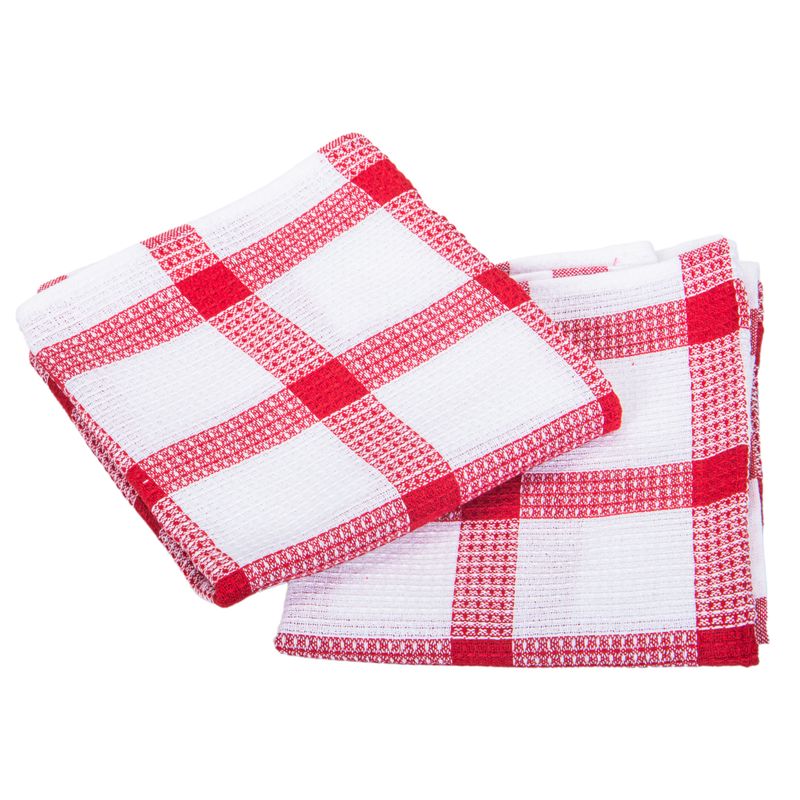 PAÑO COCINA TELA COLOR ROJO 2X1
