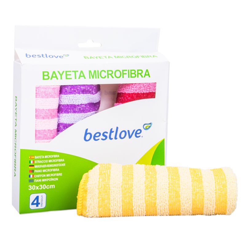 SET BESTLOVE 4 PAÑOS MICROFIBRA 30X30CM