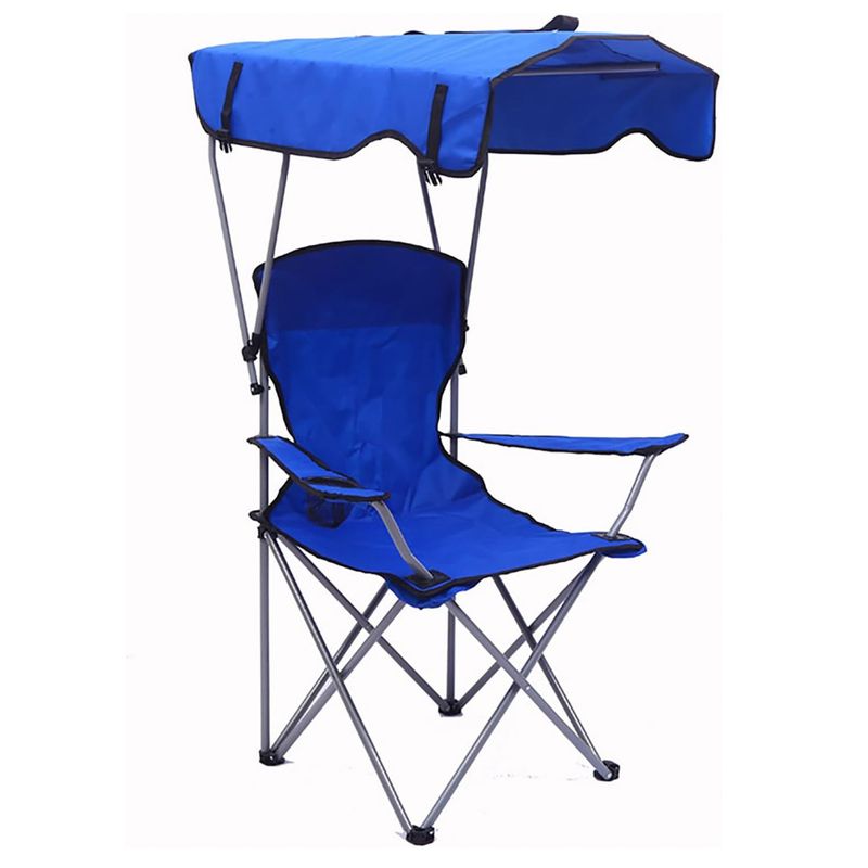 SILLA PLEGABLE AZUL IMPERMEABLE CON SOMBRILLA