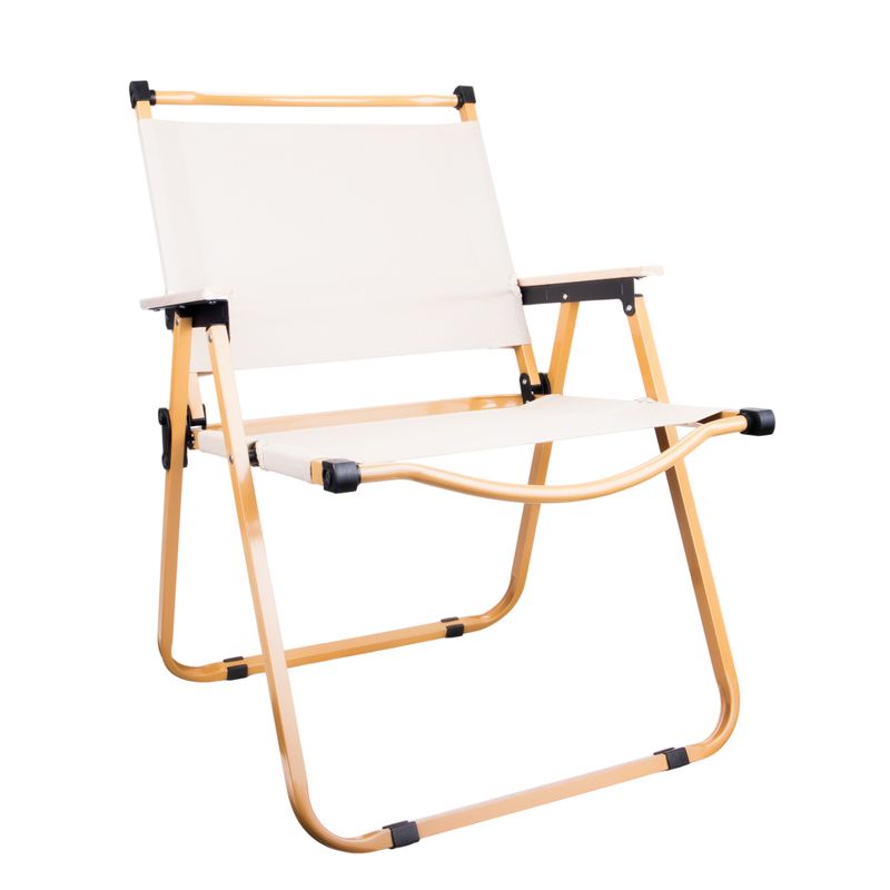 SILLA PLEGABLE CREMA ESTRUCTURA RESISTENTE