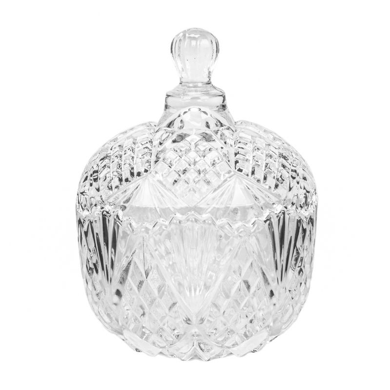 FRASCO CARAMELERA DE VIDRIO DECORATIVO 9X6.8CM
