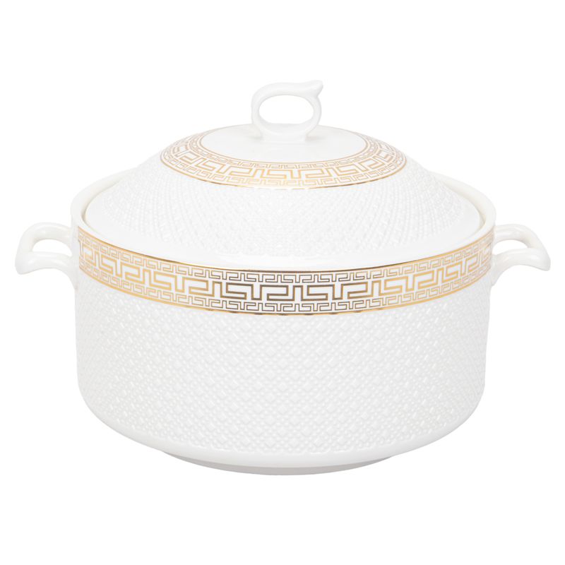 SOPERA DE PORCELANA CON DETALLES EN DORADO