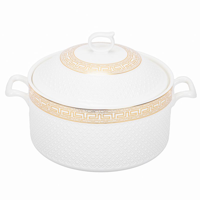 SOPERA DE PORCELANA CON DETALLES EN DORADO