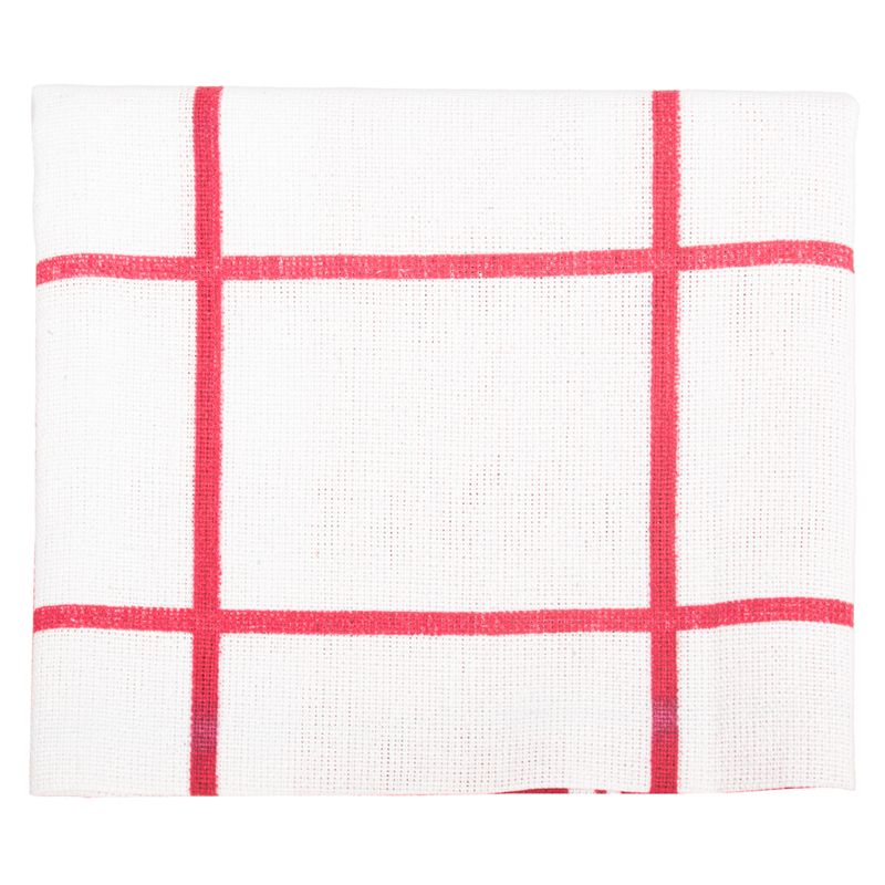 PAÑO COCINA TELA BLANCO RAYAS ROJAS