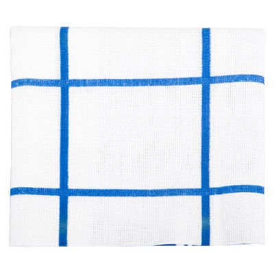 PAÑO COCINA TELA BLANCO-AZUL CUADROS