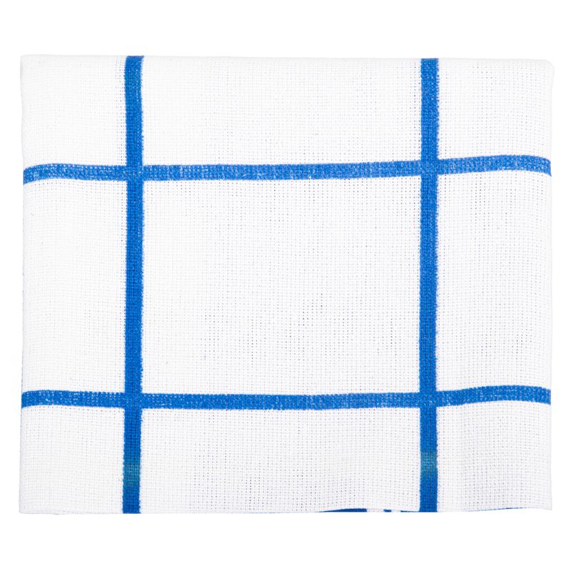 PAÑO COCINA TELA BLANCO-AZUL CUADROS