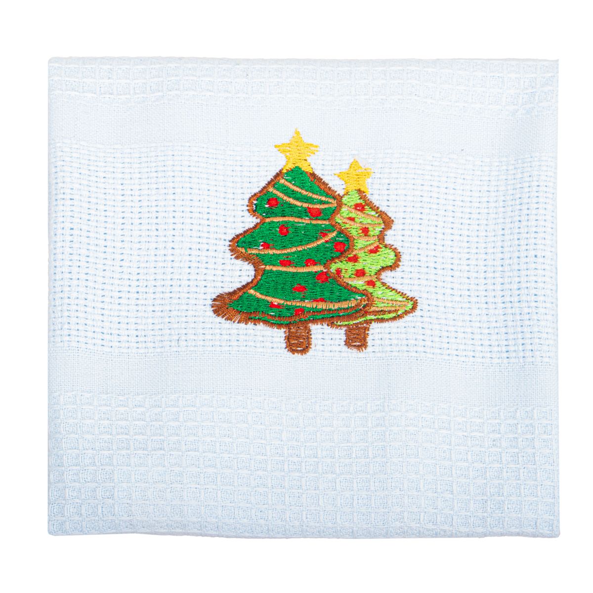 PAÑO COCINA CELESTE ÁRBOL NAVIDAD