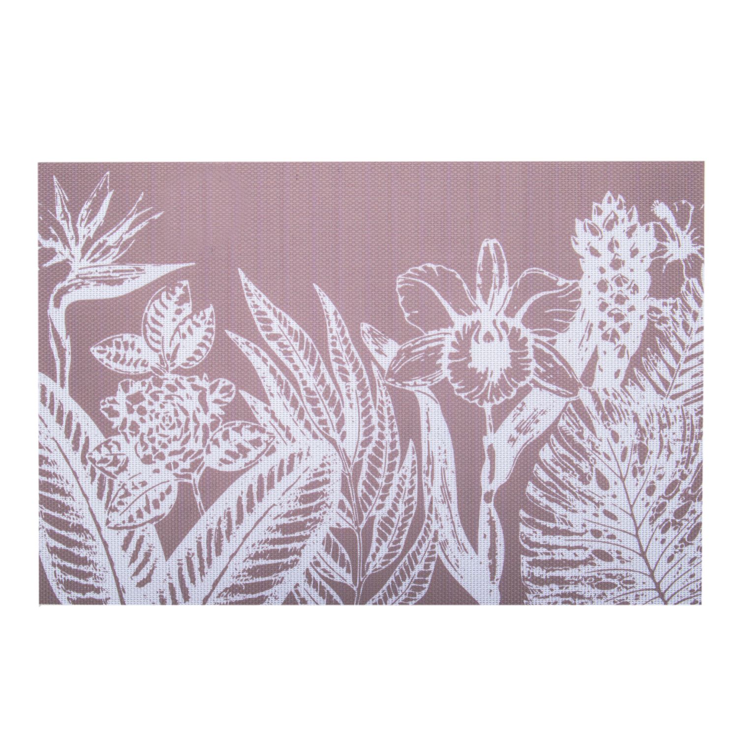 INDIVIDUAL DE TELA RECTANGULAR MARRON Y BLANCO