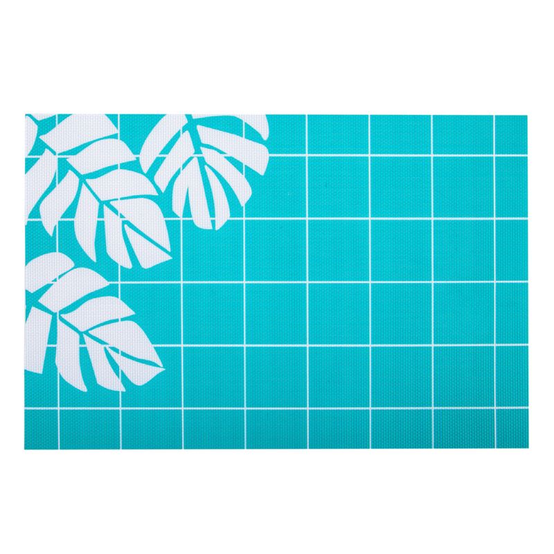 INDIVIDUAL DE TELA RECTANGULAR TURQUESA