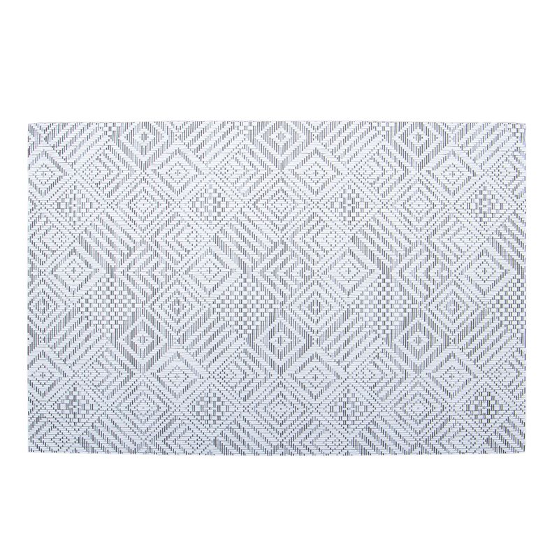 INDIVIDUAL DE TELA RECTANGULAR NEGRO Y BLANCO