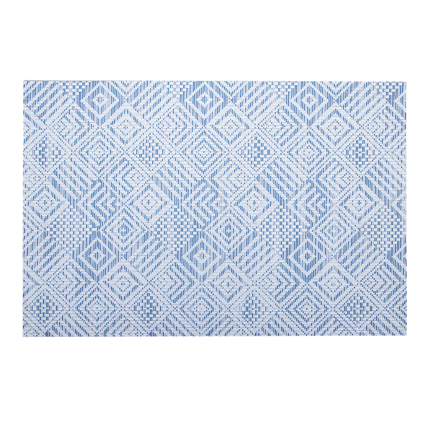 INDIVIDUAL DE TELA RECTANGULAR AZUL Y BLANCO
