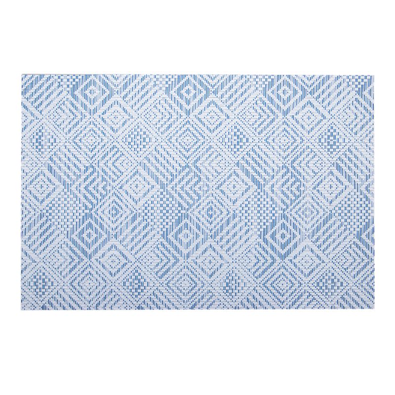 INDIVIDUAL DE TELA RECTANGULAR AZUL Y BLANCO