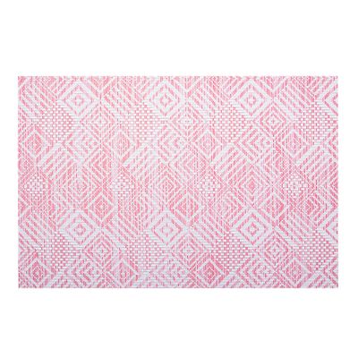 INDIVIDUAL DE TELA RECTANGULAR BLANCO Y ROJO