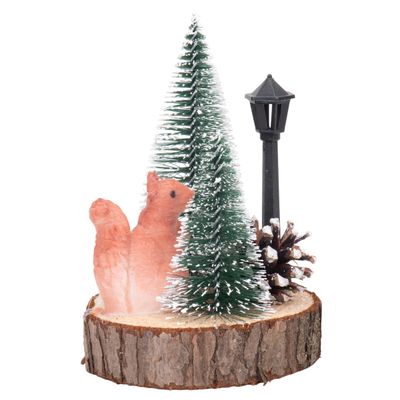 DECORACIÓN NAVIDAD ARBOLITOS/ARDILLA MADERA 11X8CM