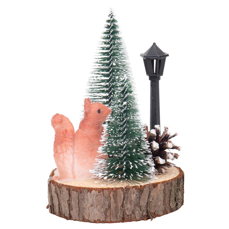 DECORACIÓN NAVIDAD ARBOLITOS/ARDILLA MADERA 11X8CM