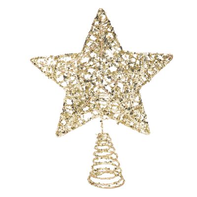 ESTRELLA NAVIDAD DORADA C/BRILLO 18X24CM