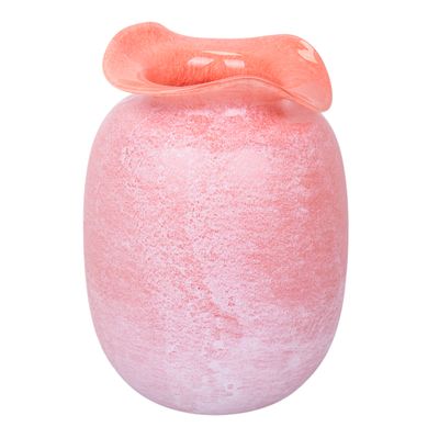 FLORERO DE VIDRIO SOPLADO - CORAL