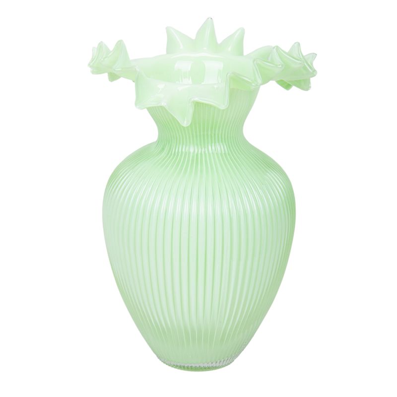 FLORERO DE VIDRIO SOPLADO - VERDE