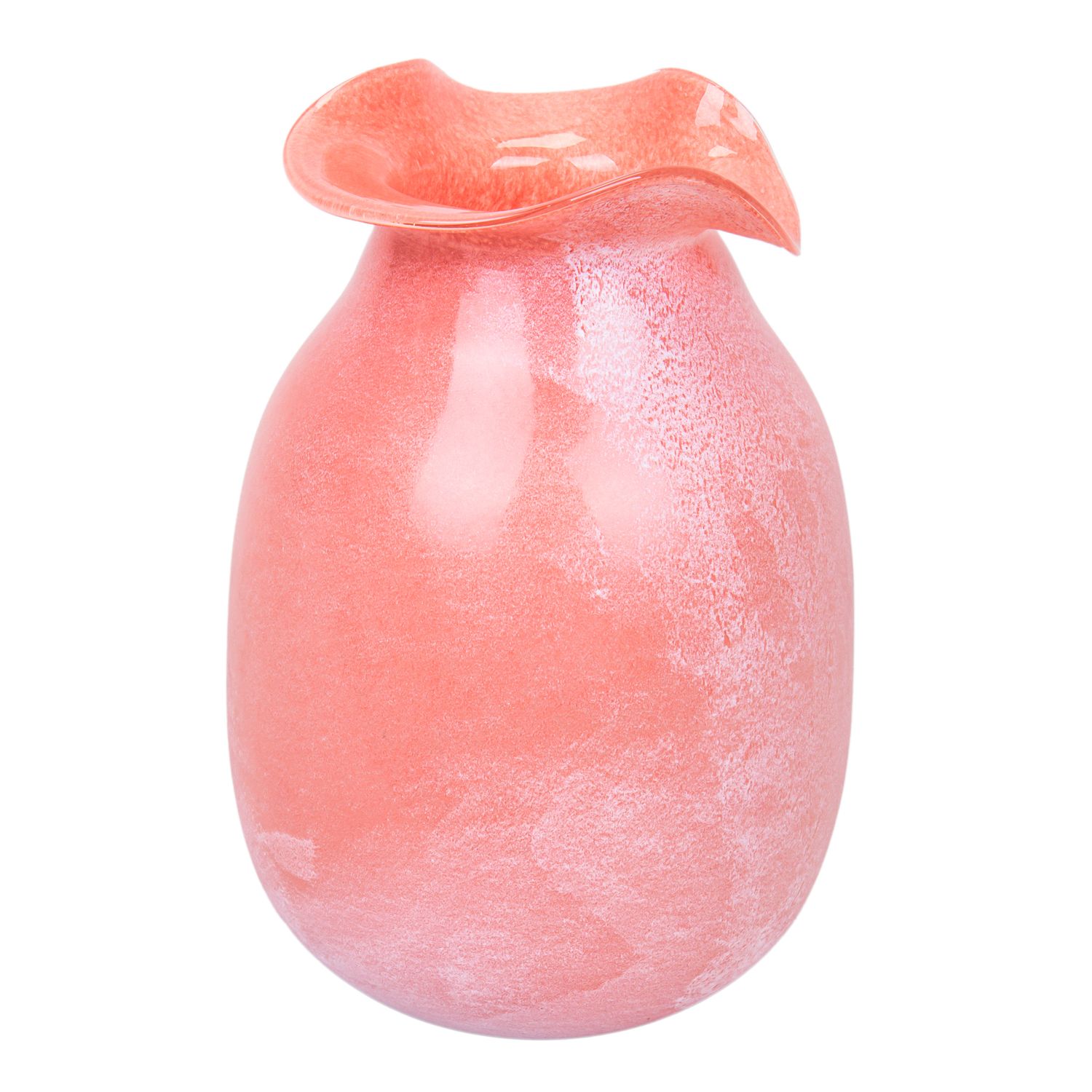 FLORERO DE VIDRIO SOPLADO - CORAL