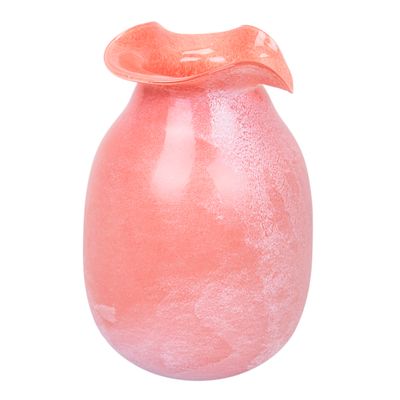 FLORERO DE VIDRIO SOPLADO - CORAL