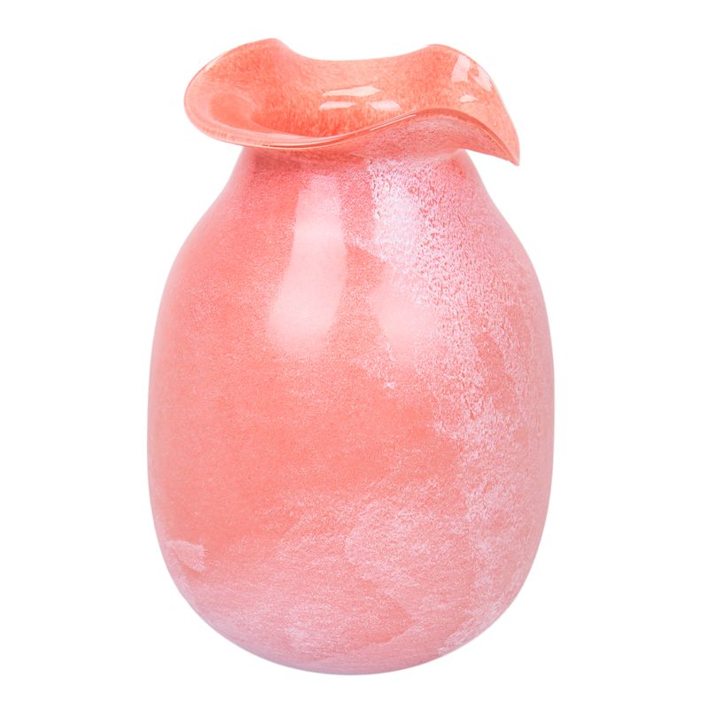 FLORERO DE VIDRIO SOPLADO - CORAL