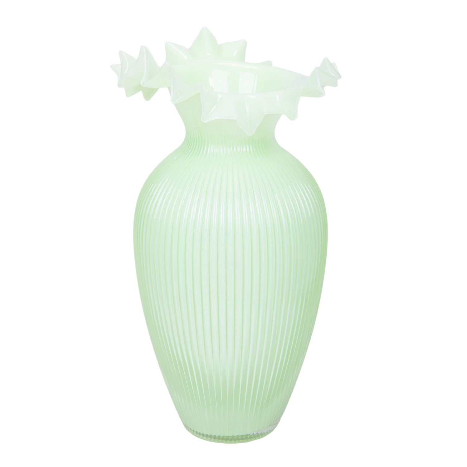 FLORERO DE VIDRIO SOPLADO - VERDE